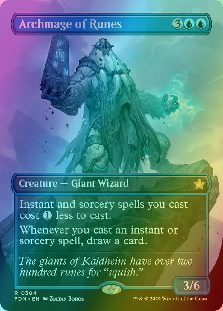 Archmage of Runes [304] [Borderless] [Foundations] [Foil]