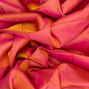 Peach Handloom Uppada Plain Silk Saree With Blue Border