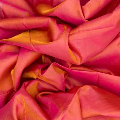 Peach Handloom Uppada Plain Silk Saree With Blue Border