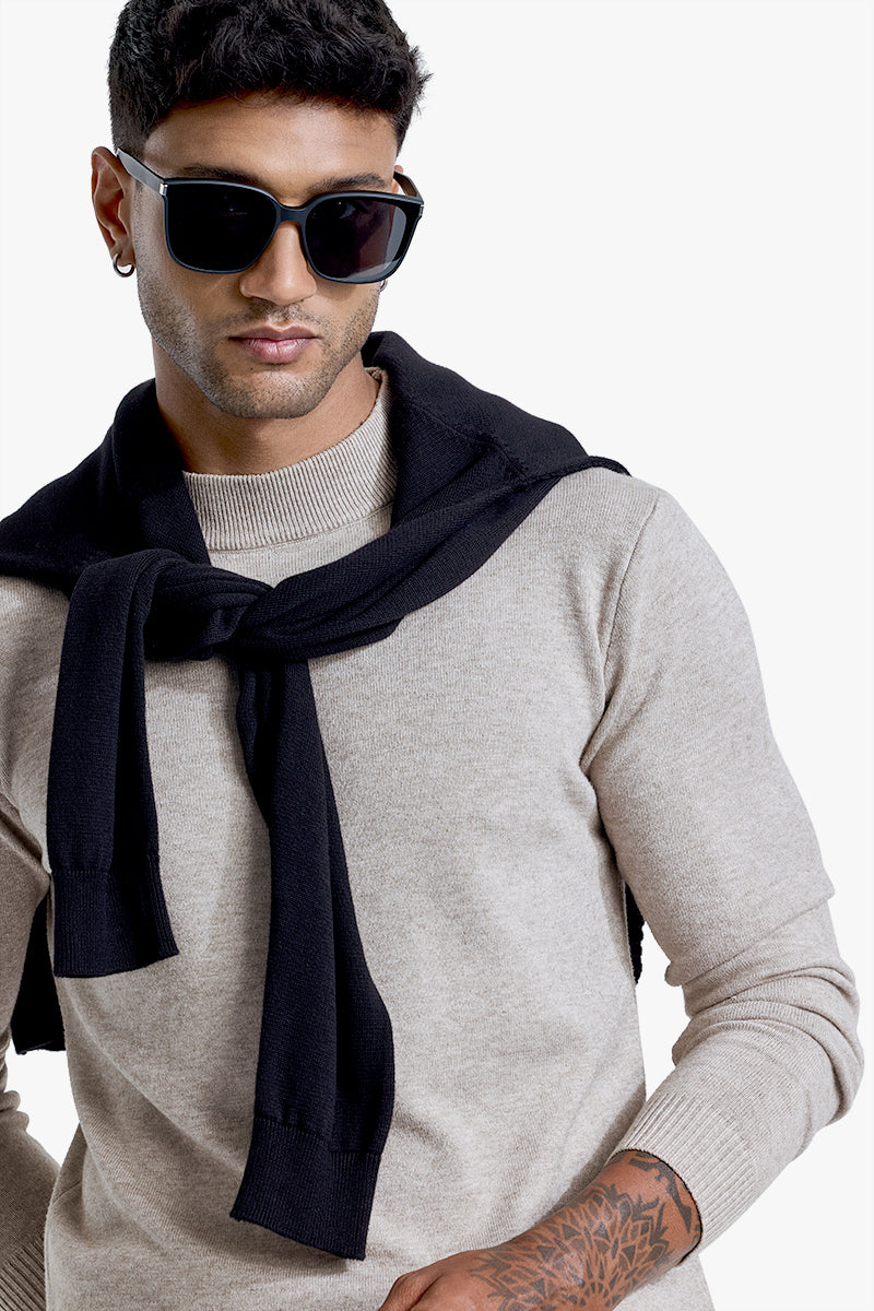 Grey Knitted Sweatshirt