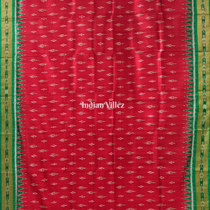 Red Mayur Chandrika Khandua Silk Saree
