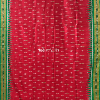 Red Mayur Chandrika Khandua Silk Saree