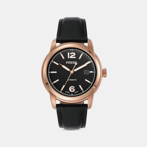 Heritage Men Automatic Black Dial Analog Leather Watch ME3222