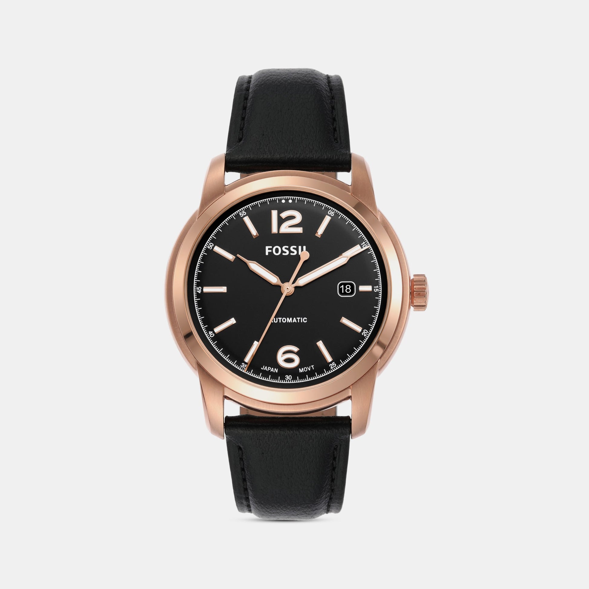 Heritage Men Automatic Black Dial Analog Leather Watch ME3222