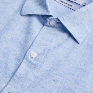 Light Blue Linen Blend Shirt