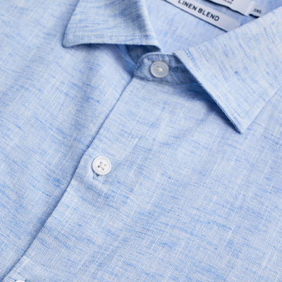 Light Blue Linen Blend Shirt