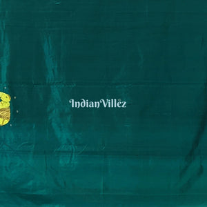 Bottle Green Shree Ganesh Pattachitra Saree