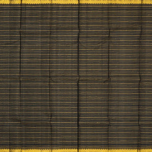 Black Handloom Kanchipuram Silk Saree With Beldari Stripes