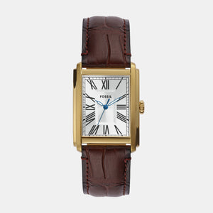 Carraway Men Quartz Silver Dial Analog Leather Watch FS6011