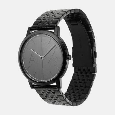 Dale Men Quartz Black Dial Analog Stainless Steel Watch AX2872