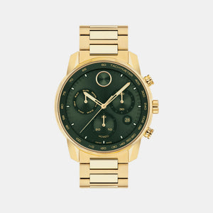 Bold Men Quartz Green Dial Chronograph Stainless Steel Watch 3600948