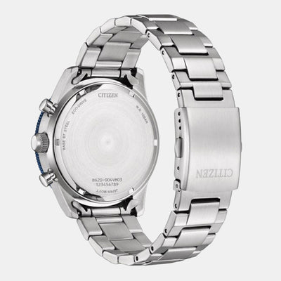 Eco-Drive Men Eco-Drive Blue Dial Chronograph Stainless Steel Watch CA4554-84L
