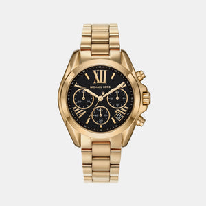 Bradshaw Women Quartz Black Dial Chronograph Stainless Steel Watch MK6959