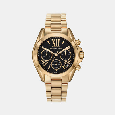 Bradshaw Women Quartz Black Dial Chronograph Stainless Steel Watch MK6959