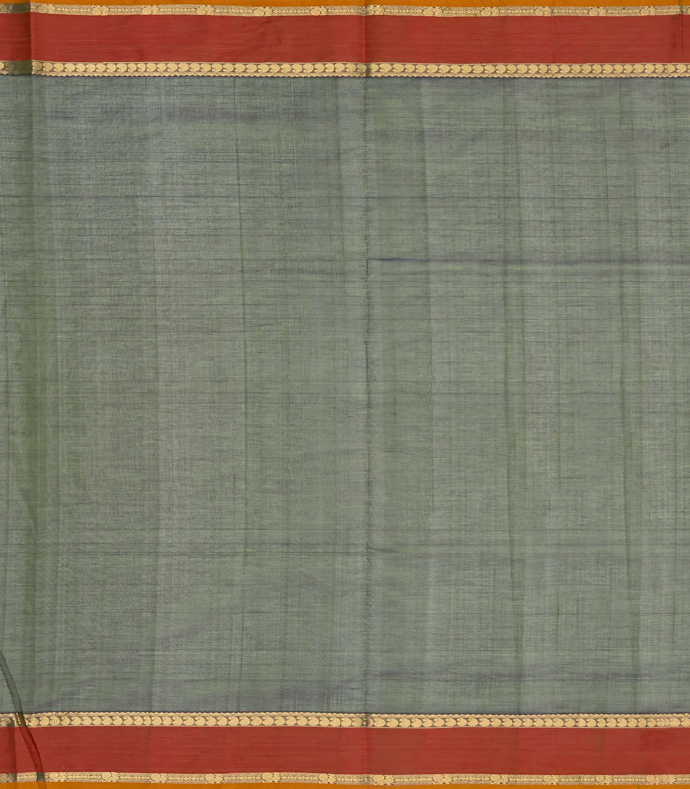 Dark Green Handloom Silk Cotton Saree With Checks