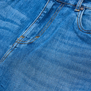 Blue Distressed Slim Fit Jeans