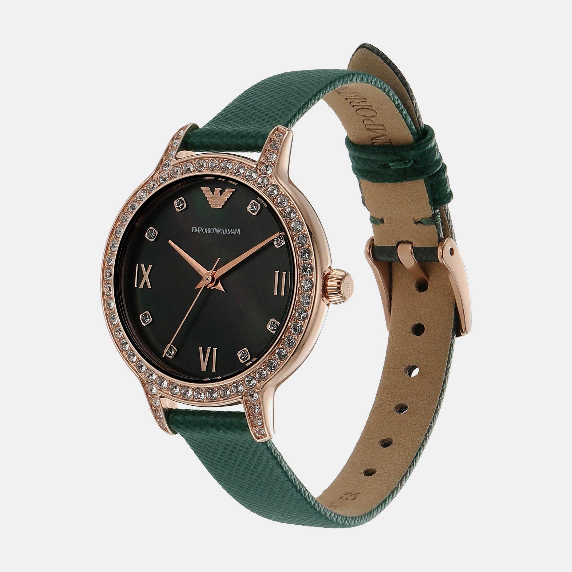 Cleo Women Quartz Green Dial Analog Leather Watch AR11577