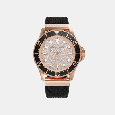Everest Women Quartz Rose Gold Dial Analog Silicone Watch MK7358