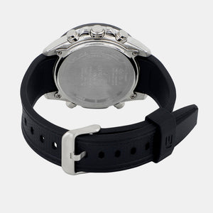 Edifice Men Quartz Black Dial Analog-Digital Resin Watch EX553