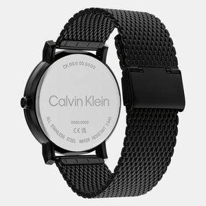 Ck Slate Men Quartz Black Dial Analog Stainless Steel Watch 25200259