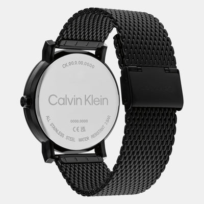 Ck Slate Men Quartz Black Dial Analog Stainless Steel Watch 25200259