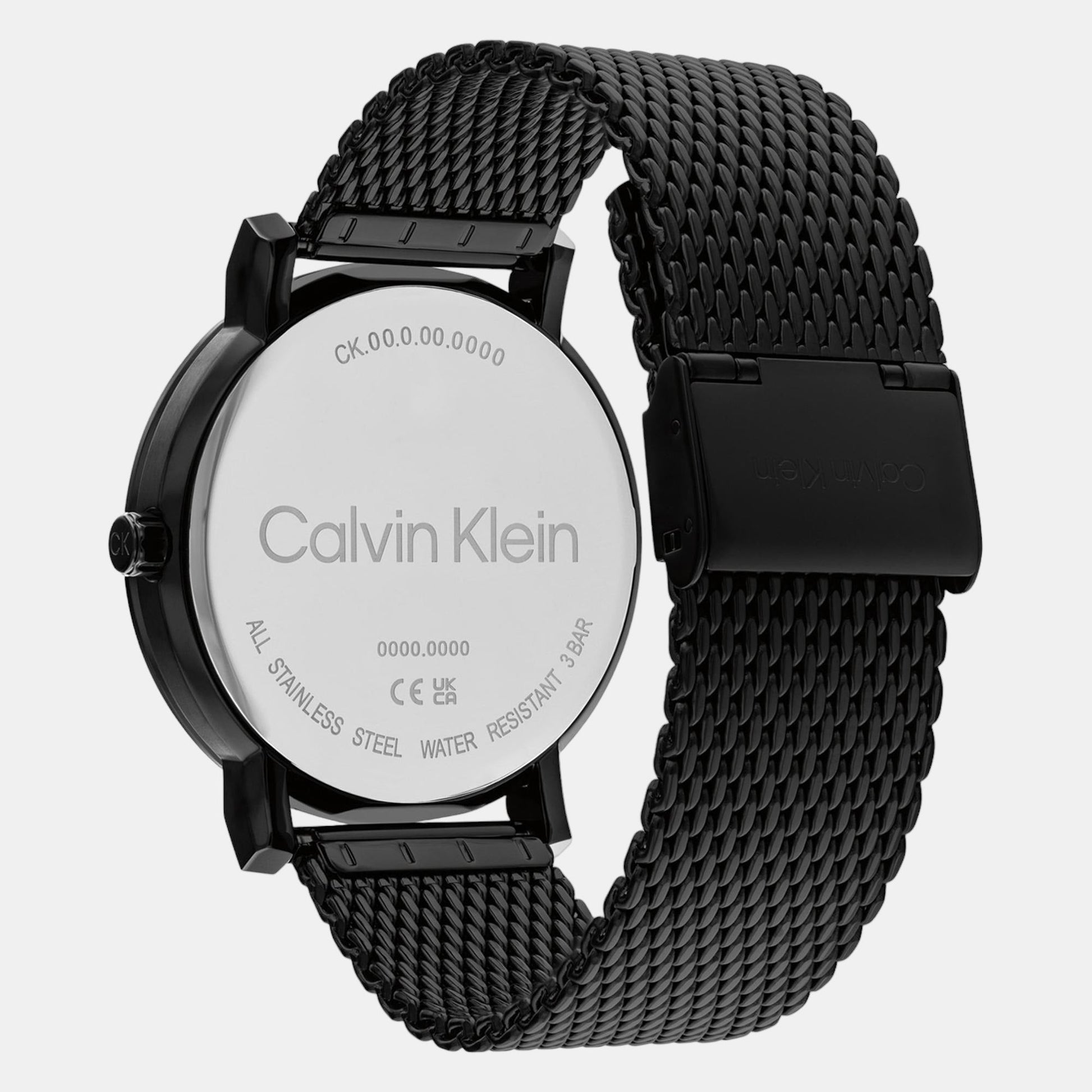 Ck Slate Men Quartz Black Dial Analog Stainless Steel Watch 25200259