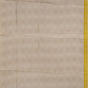 Taupe Handloom Chanderi Cotton Saree With Printed Yellow Floral Motifs