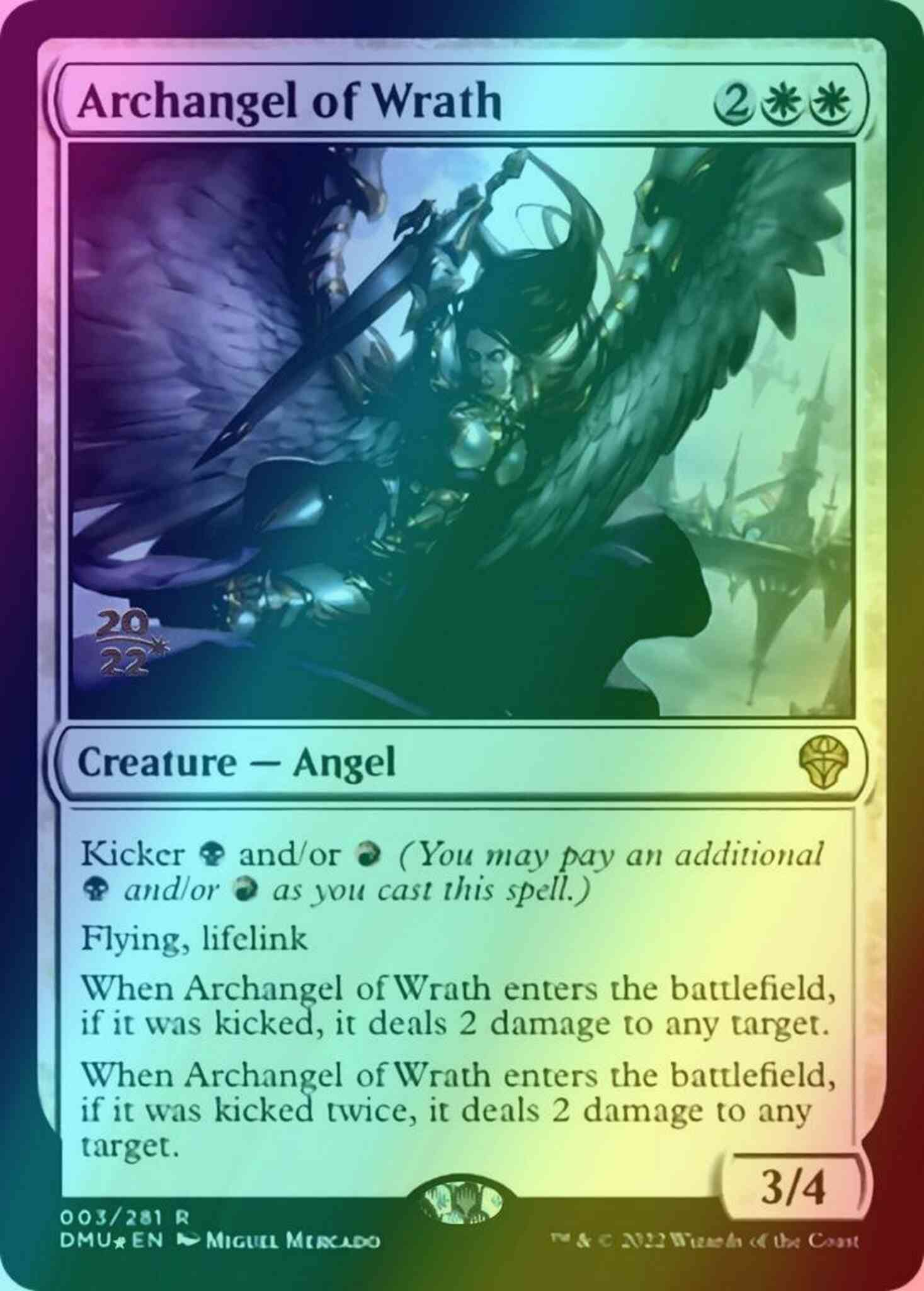 Archangel of Wrath [3s] [Prerelease] [Dominaria United: Promos] [Foil]
