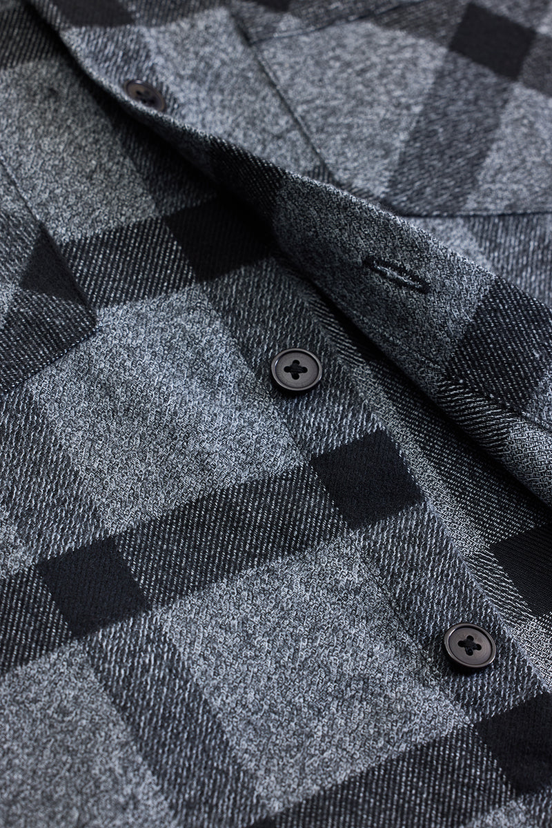Grey Checks Relaxed Fit Overshirt