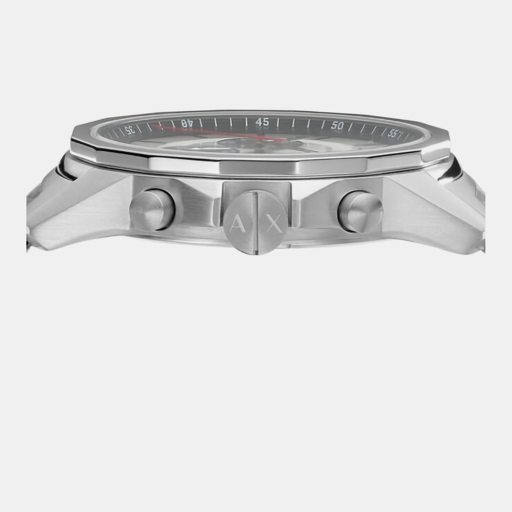 Banks Men Quartz Silver Dial Chronograph Stainless Steel Watch AX1742