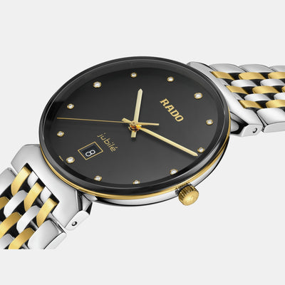 Florence Men Quartz Black Dial Analog Stainless Steel Watch R48912743