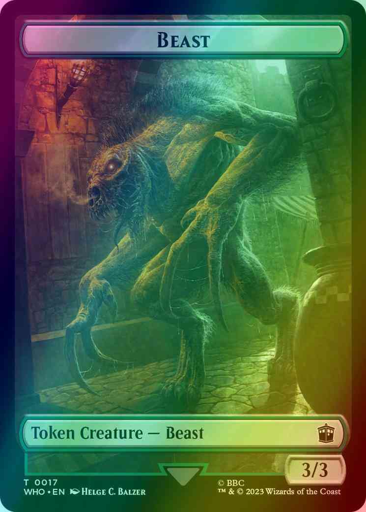 Beast Token (17) // Human Rogue Token (13) [Universes Beyond: Doctor Who: Tokens] [Foil]