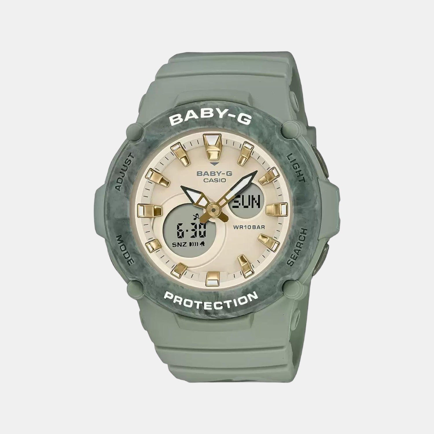 Baby-G Women Quartz Beige Dial Analog-Digital Resin Watch BX196