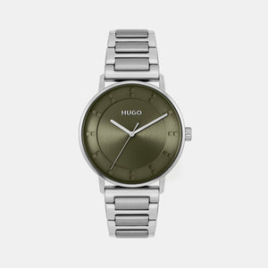 Ensure Men Quartz Green Dial Analog Stainless Steel Watch 1530270