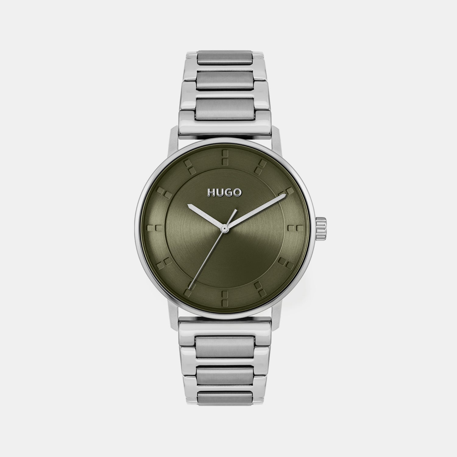 Ensure Men Quartz Green Dial Analog Stainless Steel Watch 1530270