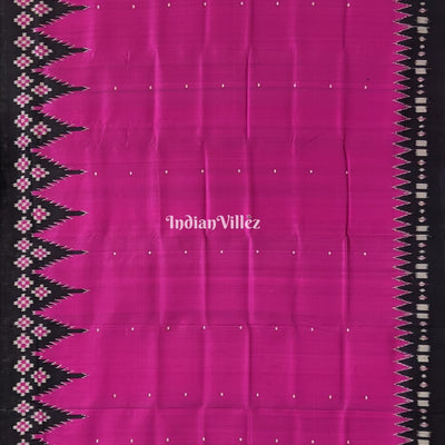 Magenta Black Border Pasapali Designer Contemporary Silk Saree