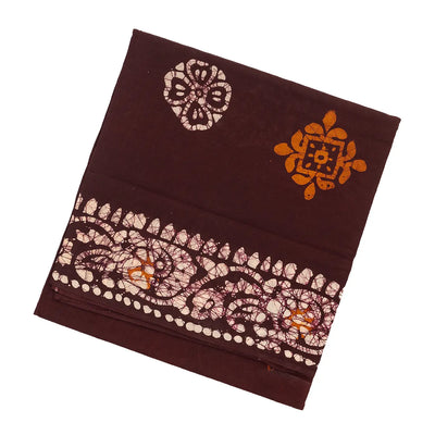 Maroon Sungudi Cotton Saree with Floral Motifs