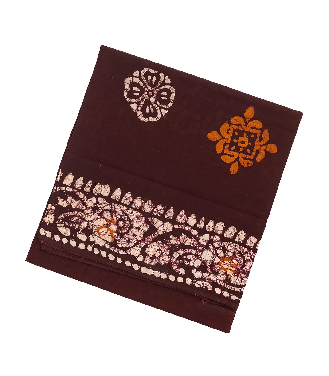 Maroon Sungudi Cotton Saree with Floral Motifs