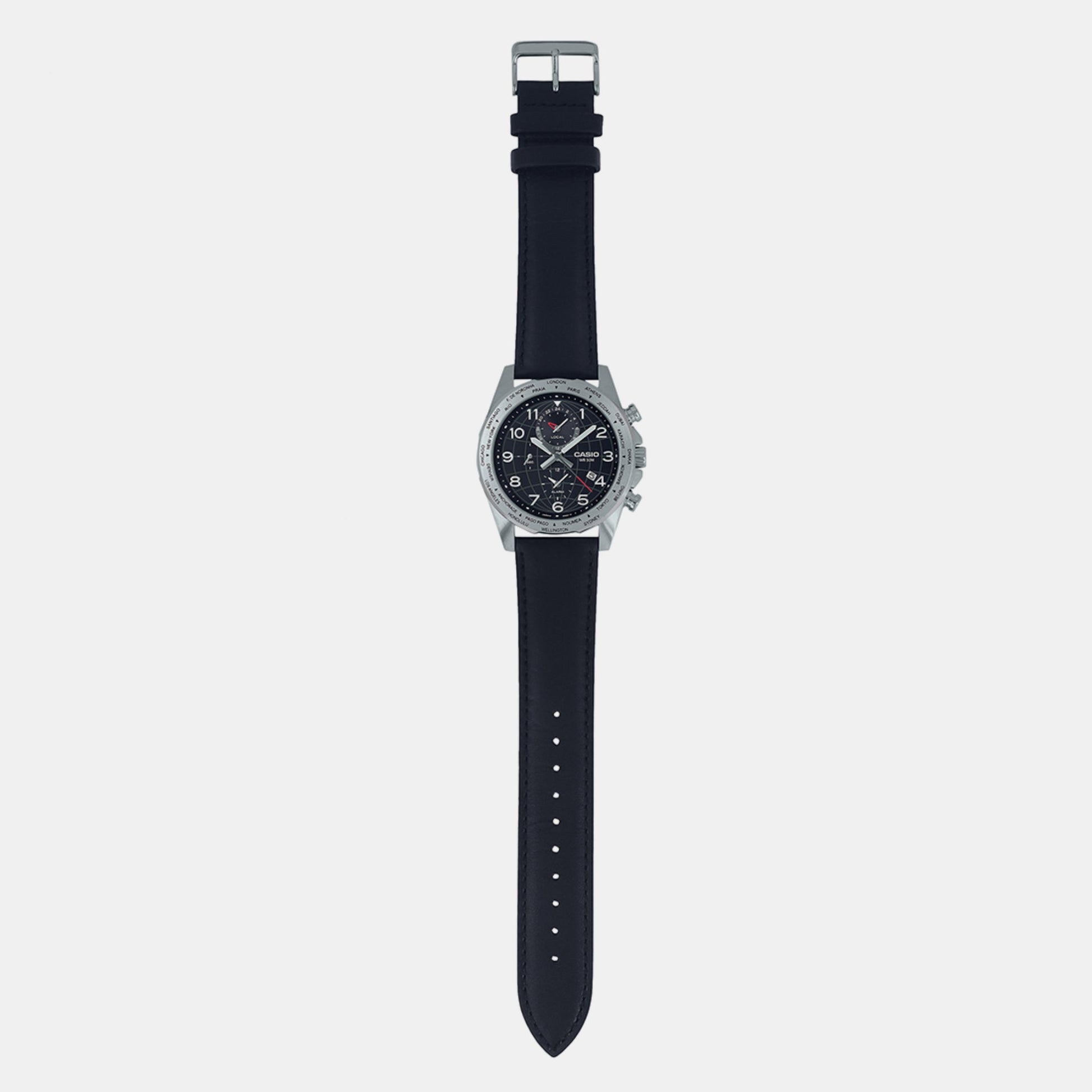 Enticer Men Quartz Black Dial Chronograph Leather Watch A2149