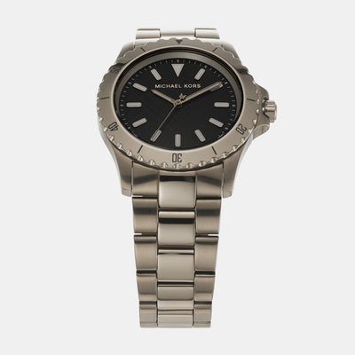 Everest Men Quartz Black Dial Analog Stainless Steel Watch MK9140