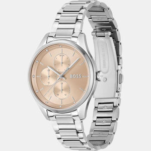 Grand Course Women Quartz Rose Gold Dial Chronograph Stainless Steel Watch 1502604