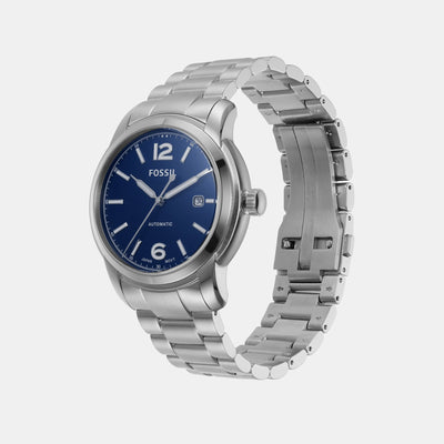 Heritage Men Automatic Blue Dial Analog Stainless Steel Watch ME3244