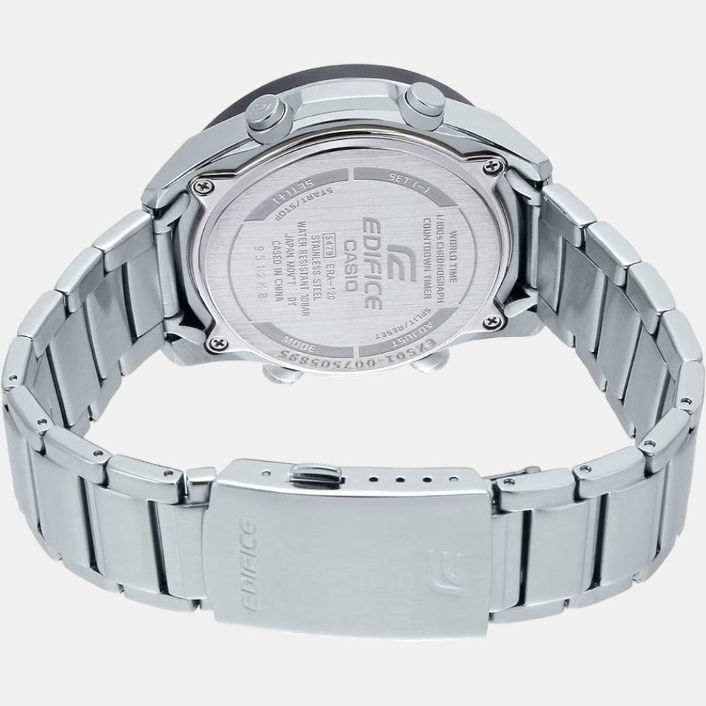 Edifice Men Quartz Black Dial Analog Stainless Steel Watch EX501