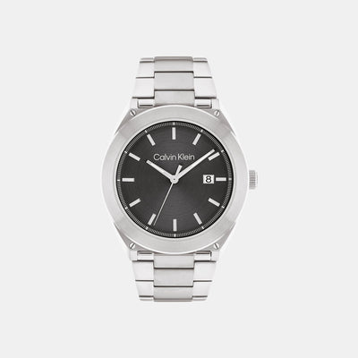 Casual Essentials Men Quartz Grey Dial Analog Stainless Steel Watch 25200196