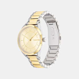 Essentials Women Quartz Gold Dial Analog Stainless Steel Watch 25200192
