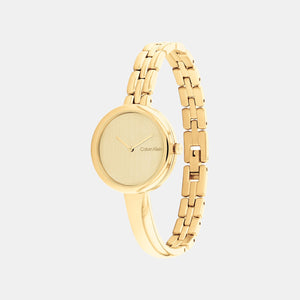 Bangled Women Quartz Champagne Dial Analog Stainless Steel Watch 25200279