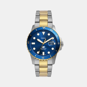 Fossil Blue Dive Men Quartz Blue Dial Analog Stainless Steel Watch FS6034