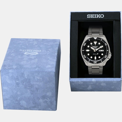 5 Sports Men Automatic Black Dial Analog Stainless Steel Watch SRPD55K1
