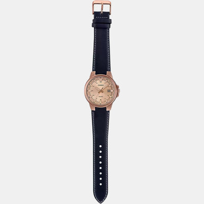 Enticer Men Quartz Rose Gold Dial Analog Leather Watch A1827