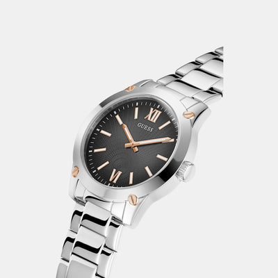 Crescent Men Quartz Grey Dial Analog Stainless Steel Watch GW0574G1